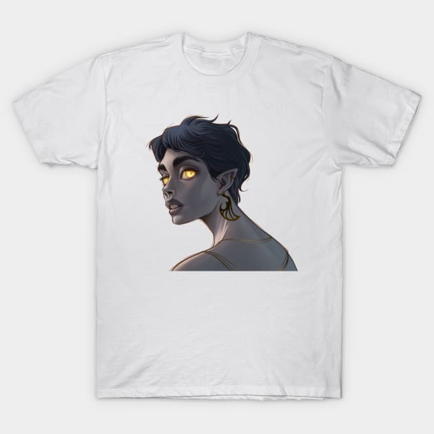 ELF YELLOW EYES T-Shirt by felixantosart